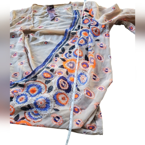 🌙HP🌙Moon Collection Sheer Floral Boho Blouse  Large - Picture 8 of 13